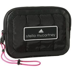 adidas x Stella McCartney Black Zip Around Sport Wallet Wristlet with Pink Strap